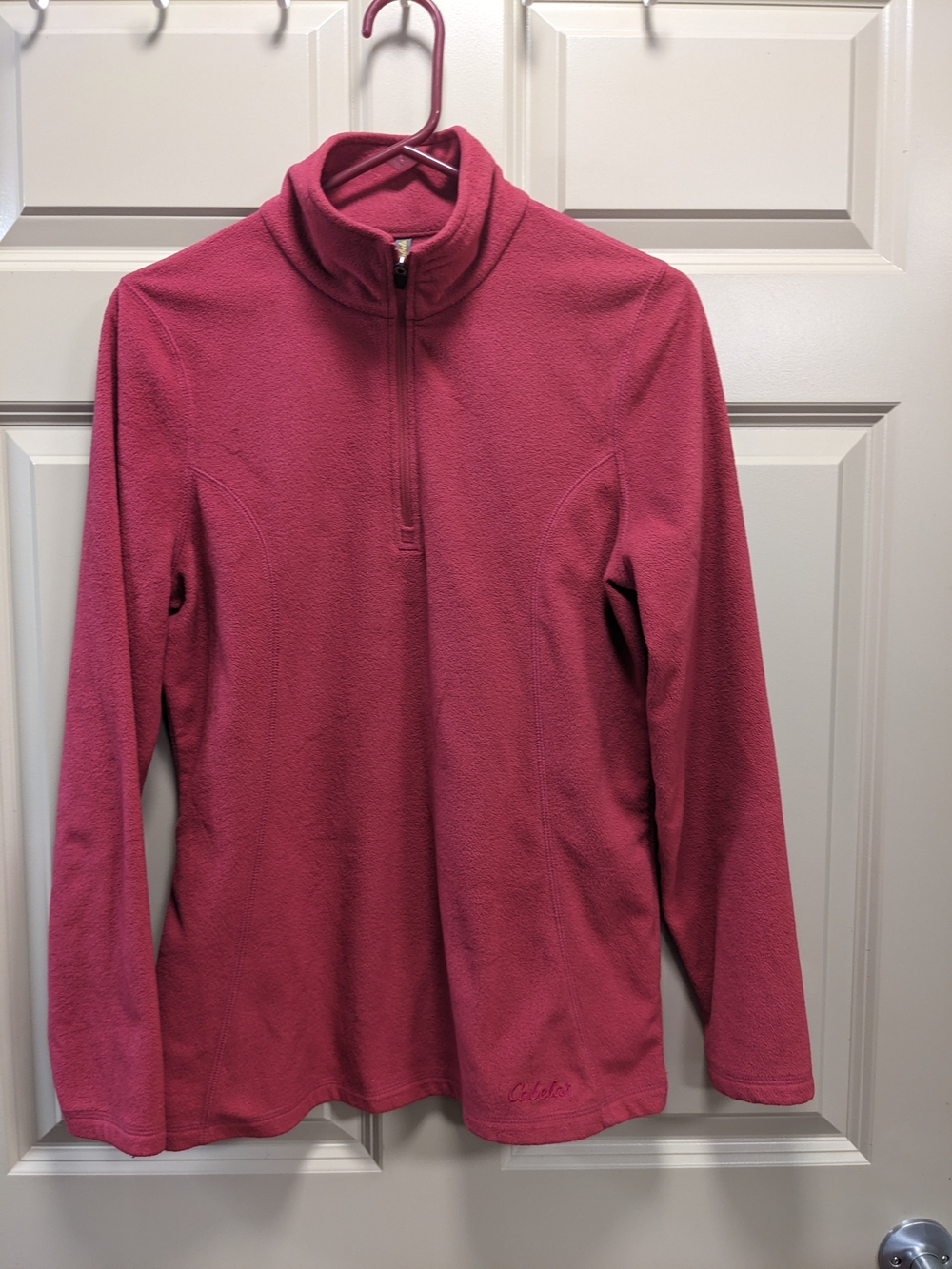 Cabela's Raspberry Pink Quarter Zip Fleece Pullover Size Medium